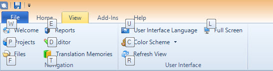 From the Welcome View, press Alt,V,P to switch to the Projects View