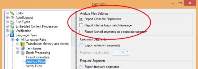 Cross-file repetitions