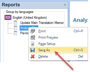 Save Studio analysis