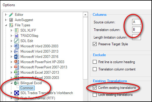 Bilingual excel settings