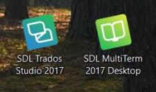 SDL Trados Studio 2017 and SDL MultiTerm 2017 on my desktop